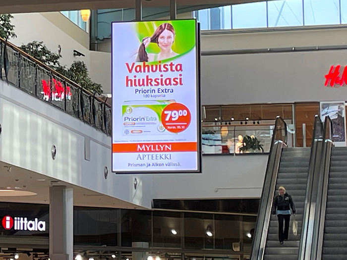 Kauppakeskus Mylly Käytävämainonta 2